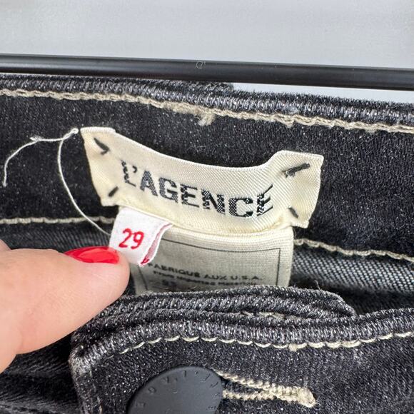 L’Agence Margot High Rise Skinny Jeans Dark Wash Stretch Denim Size 29 - Picture 3 of 7